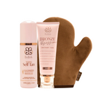 Biobelle self-tanning product with a mitt on a white background