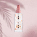 Bella Maria Summer Infused toning water bottle on a pink background