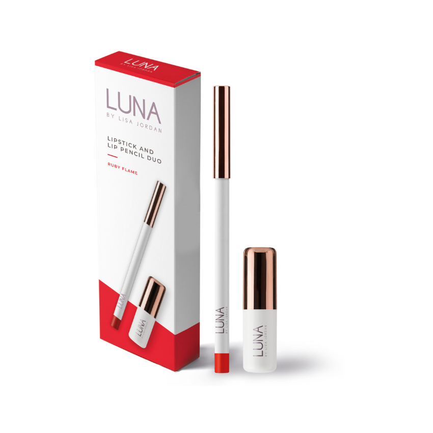 Luna by Lisa Jordan - Lipstick & Pencil Set - Ruby Flame
