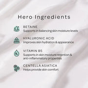 Key ingredients of BPERFECT Glow Boost Moisture Cream shown with icons and benefits