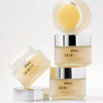 Opened jar of BPERFECT Reset & Recharge Balm stacked with creamy balm texture visible