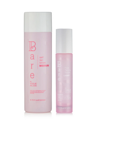 Two skincare bottles labeled 'Bare' on a white background