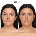 Natural Peach shade swatched on medium-toned skin