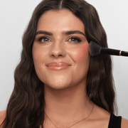 Swatches of KASH Pink Soda blush duo on fair to medium skin tone